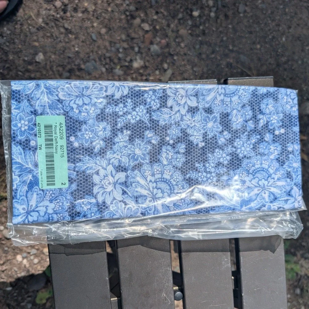 Connecting Threads Royal Delft Fabric Bundle Tea Time Wall Hanging Pattern Blue